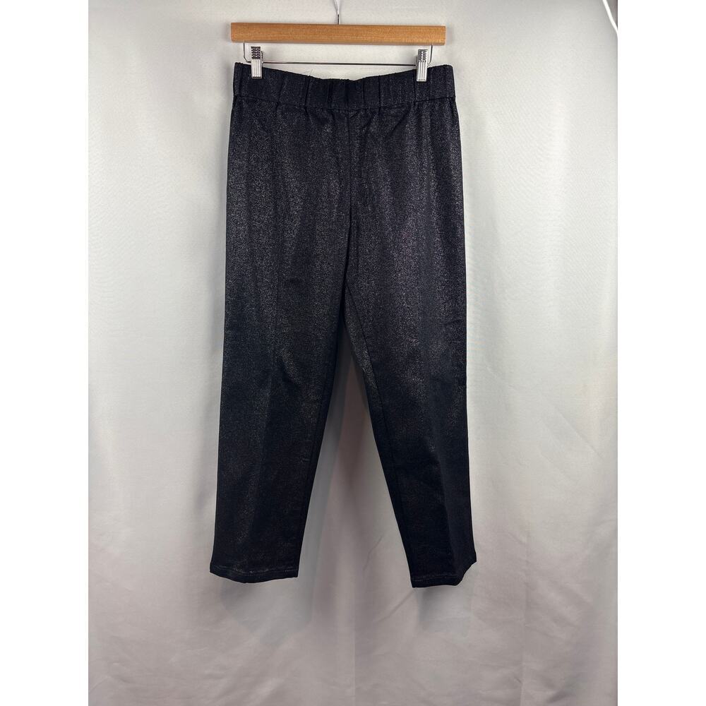 Women’s Soft Surroundings Petite Large Black & Silver Pleated Pants